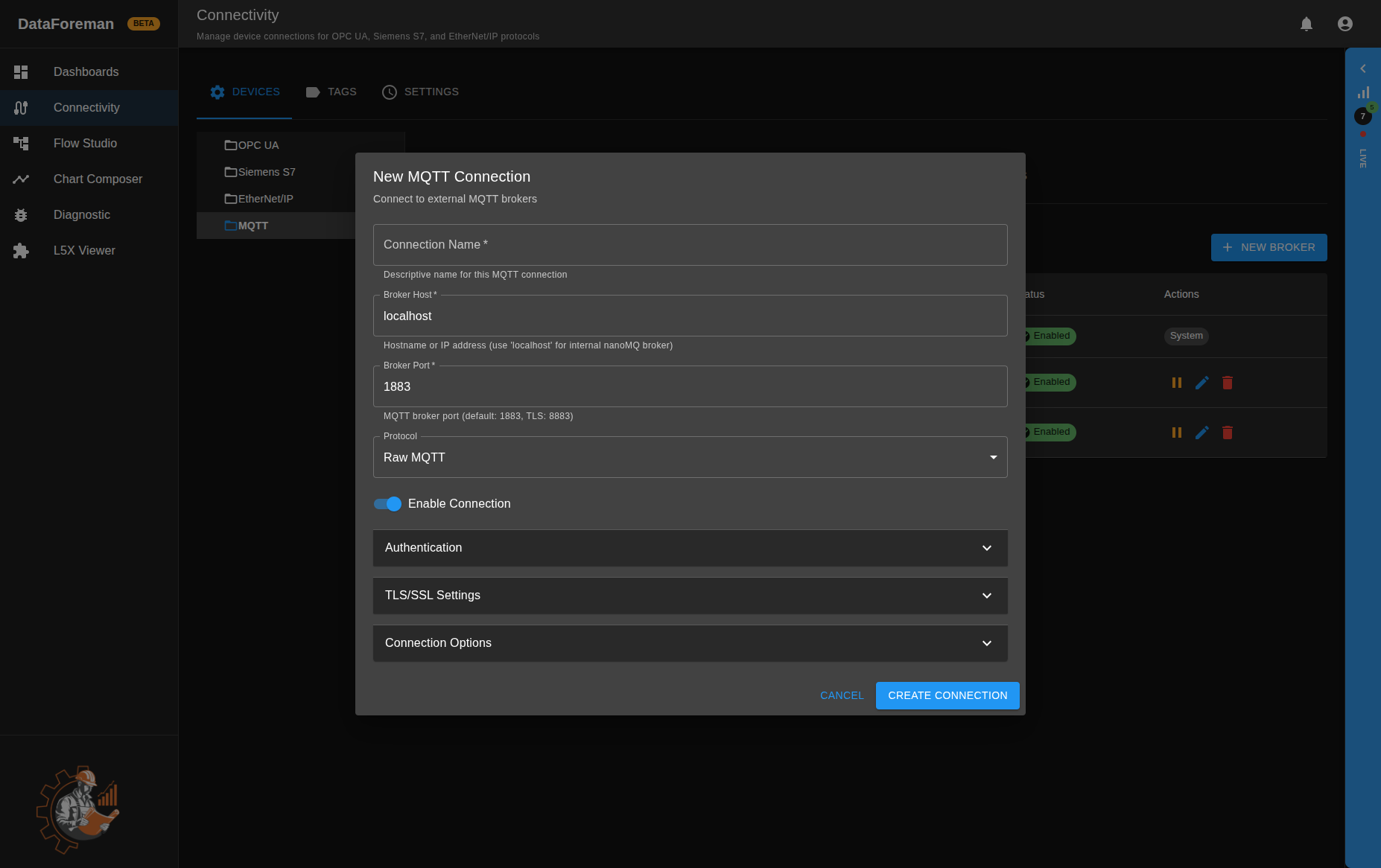 Add MQTT Broker form